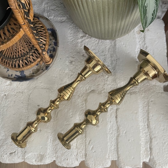 Vintage solid brass candle stick holders made in England - Picture 2 of 4